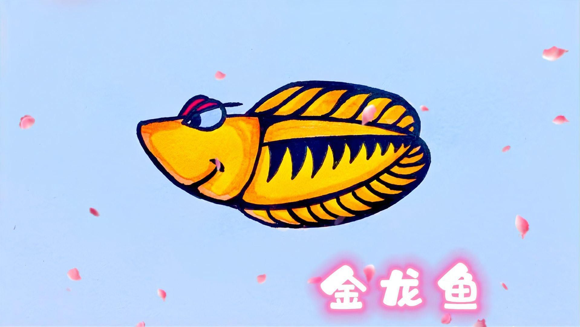 金龍魚素描圖片大全