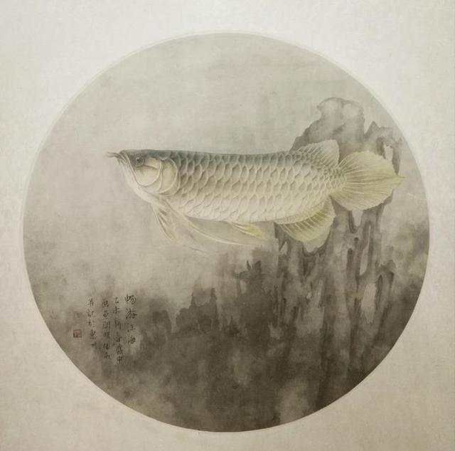 龍魚畫像白描：龍魚畫像白描技巧，龍魚白描上色指南，傳統白描上色指南