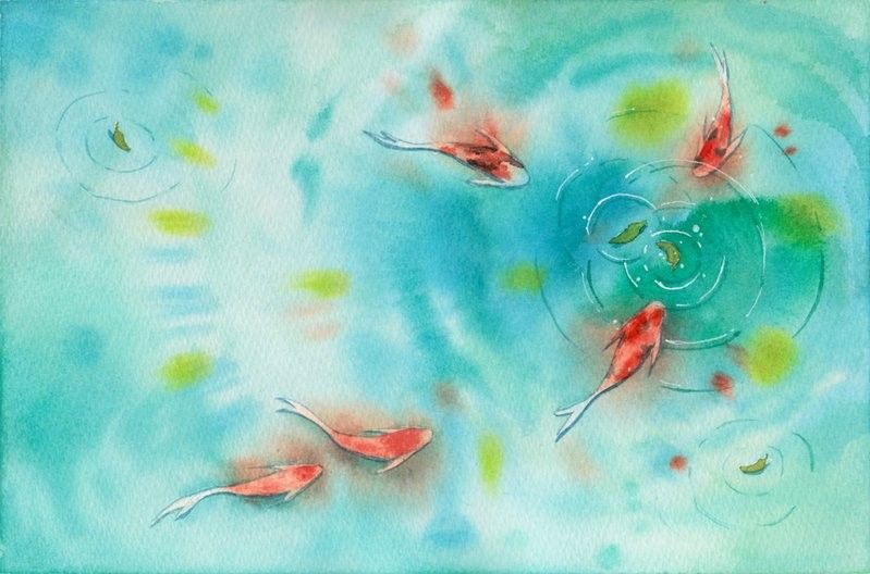 龍魚背景圖片大全可愛卡通版