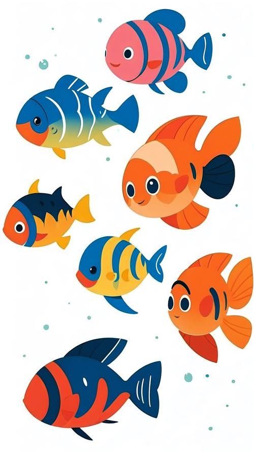 龍魚背景圖片大全可愛動漫版