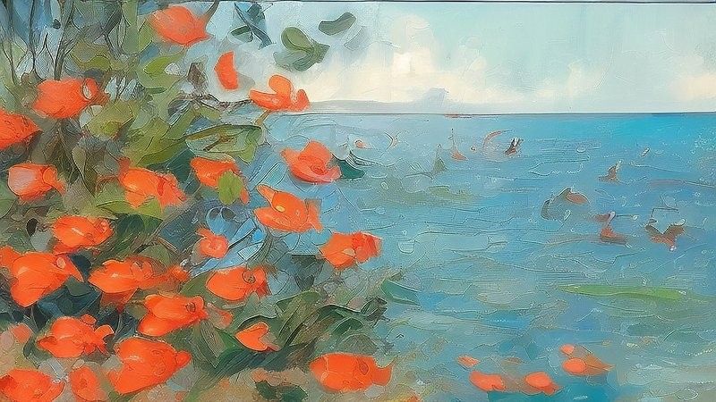 龍魚背景圖片大全可愛動漫版