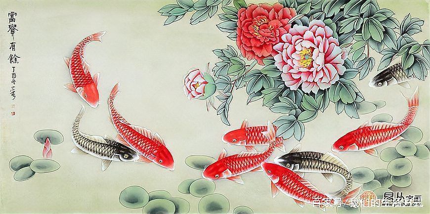牡丹和魚的畫寓意和象征
