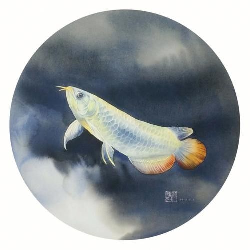 龍魚水彩畫
