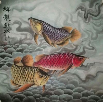龍魚畫家陳盛中的作品可以命名為《龍魚圖》，可以命名為《紅龍》：龍魚畫家陳盛中的作品可以命名為《暢游江海》，可以命名為《紅龍》
