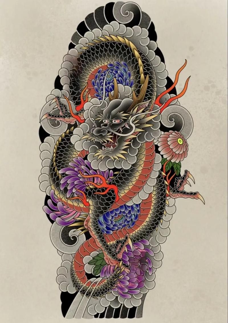 能推薦一些紅龍紋身手稿嗎？ 能推薦一些紅龍紋身手稿嗎？ 龍魚百科 第24張