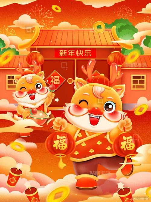 有沒有更多國潮風格的金龍圖片？