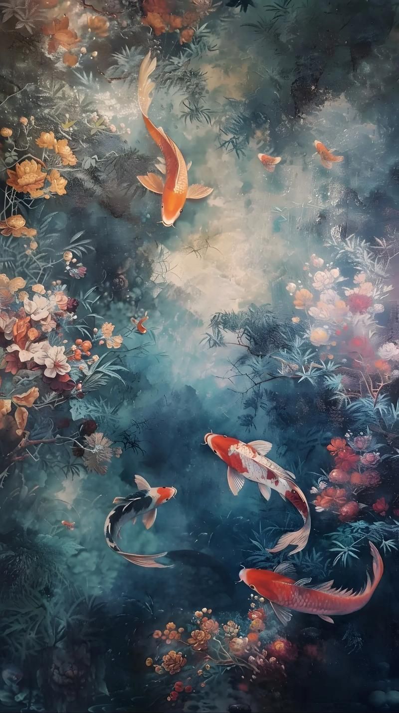 給我一些招財轉運魚的壁紙圖片