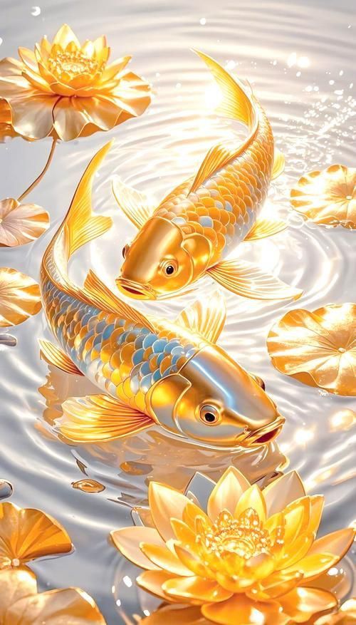 給我一些招財轉運魚的壁紙圖片