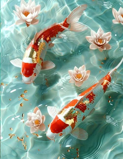 給我一些招財轉運魚的壁紙圖片