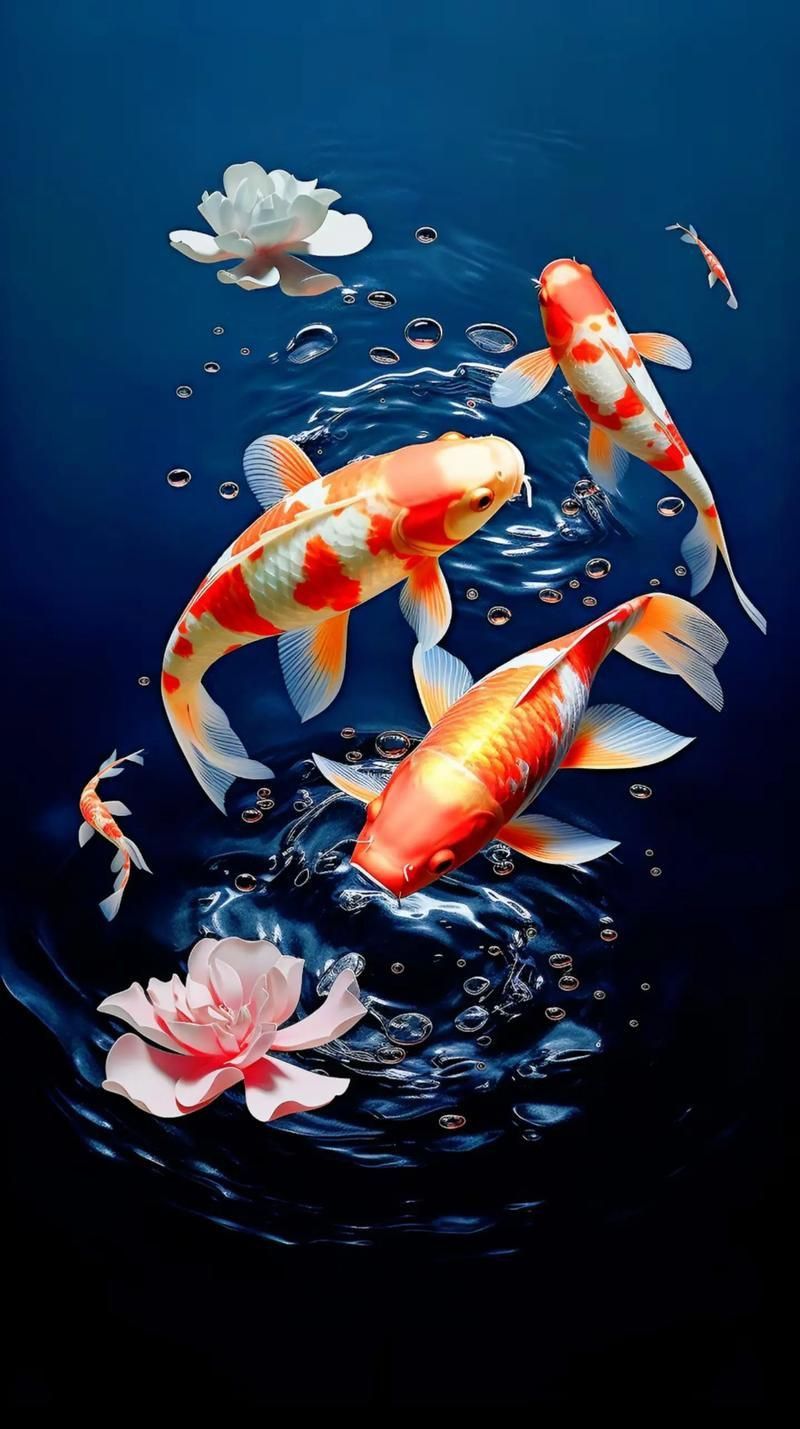 給我一些招財轉運魚的壁紙圖片