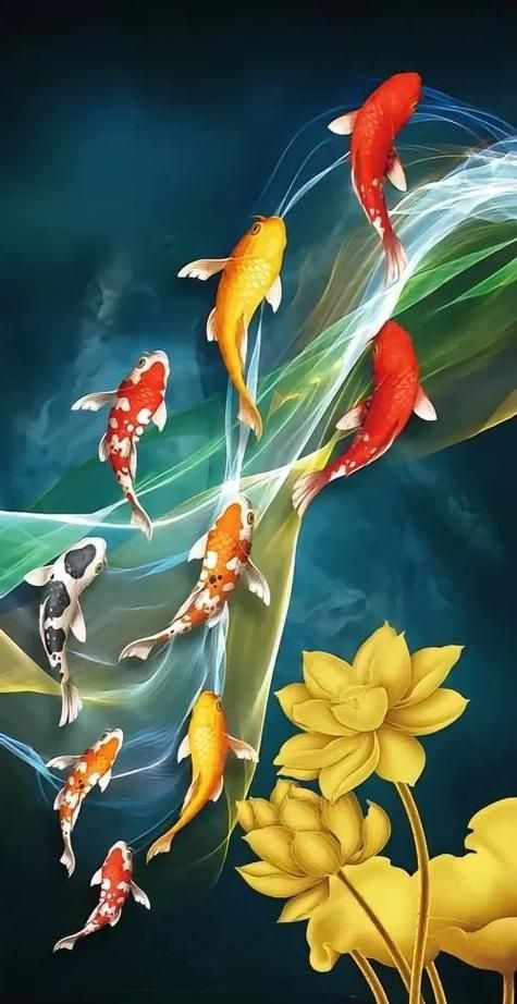 給我一些招財轉運魚的壁紙圖片