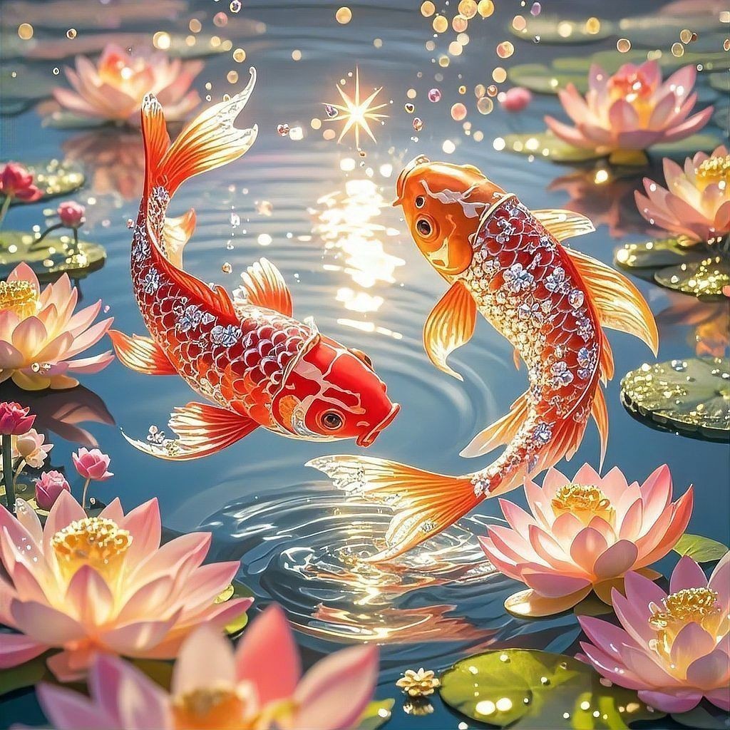 給我一些招財轉運魚的壁紙圖片