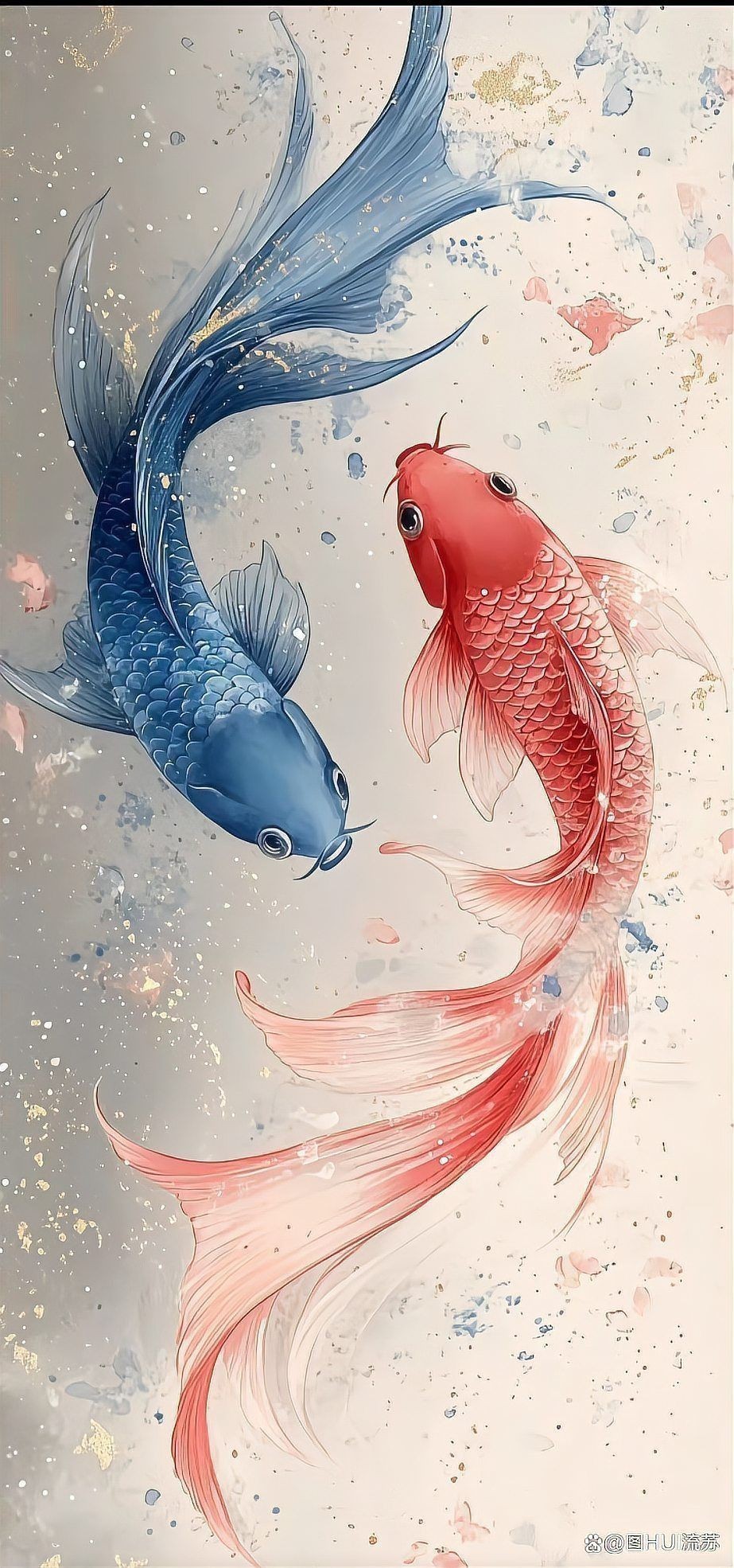 給我一些招財轉運魚的壁紙圖片