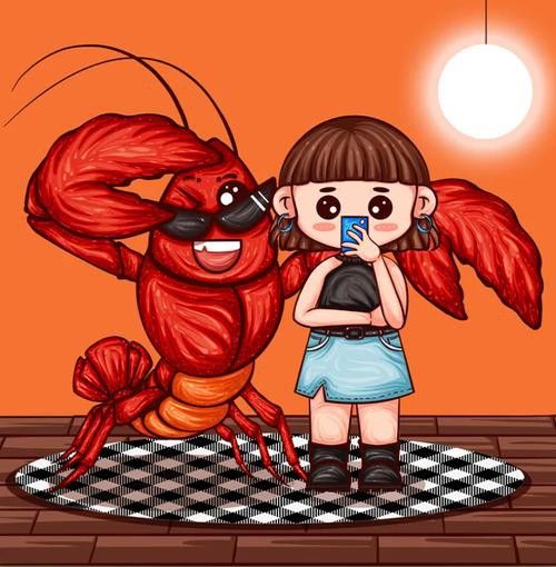 國潮風(fēng)格的卡通龍蝦圖片示例 國潮風(fēng)格的卡通龍蝦圖片示例 龍魚百科 第4張