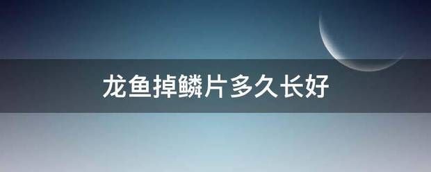 龍魚翻腮怎么治療最有效：龍魚掉鱗多久能長(zhǎng)出來(lái)(銀龍魚掉鱗多久能長(zhǎng)好