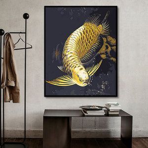 餐廳金龍魚裝飾畫怎么掛：餐廳裝飾畫怎么掛