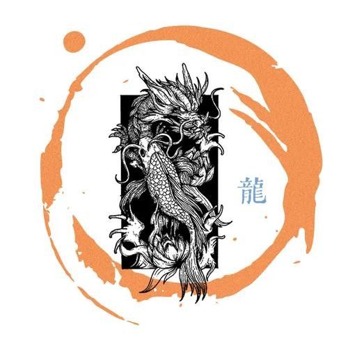 龍魚圖騰圖片高清