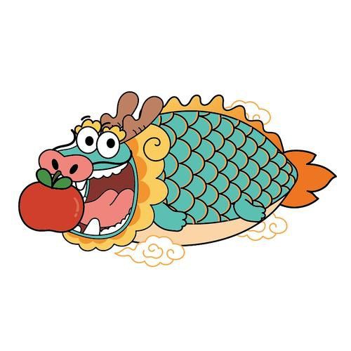 小龍魚卡通圖片