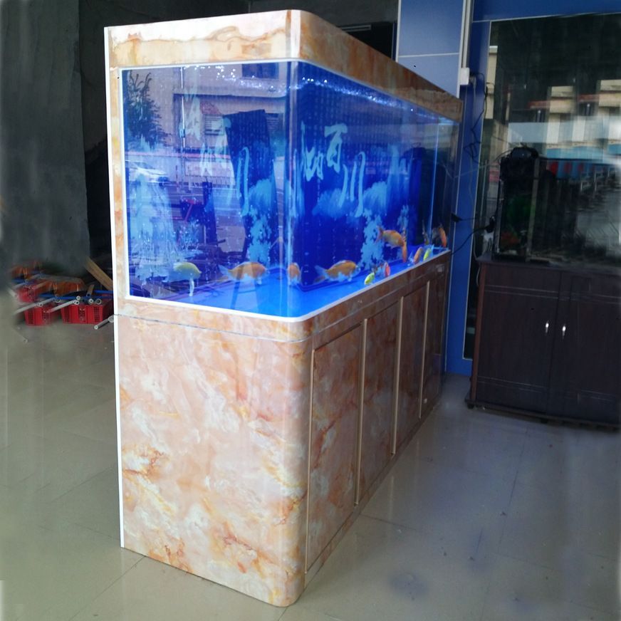 龍魚缸底濾濾材擺放圖