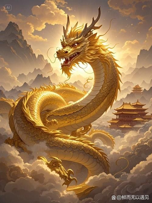 提供幾張更簡約風格的金龍頭像