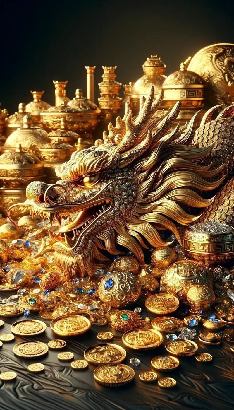 提供幾張更簡約風格的金龍頭像