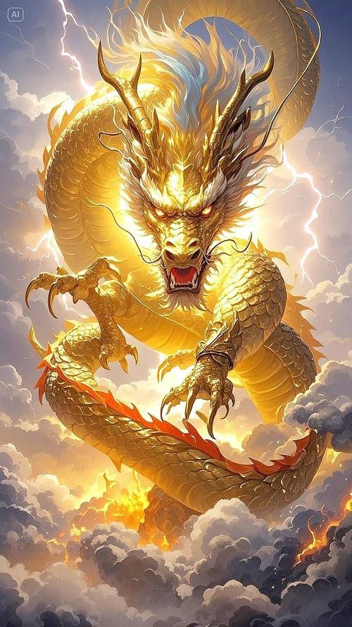 提供幾張更簡約風格的金龍頭像