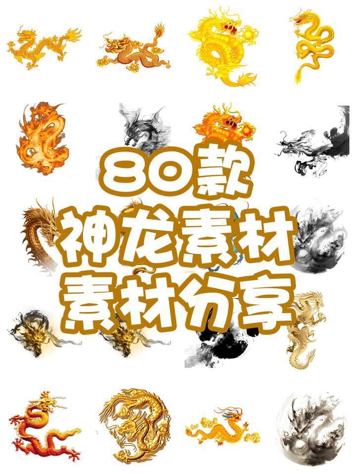 提供幾張更簡約風格的金龍頭像