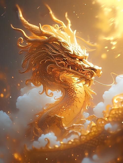 提供幾張更簡約風格的金龍頭像