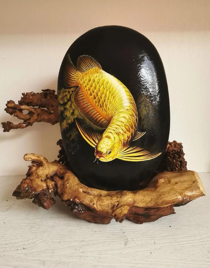 石雕金龍魚(yú)擺件