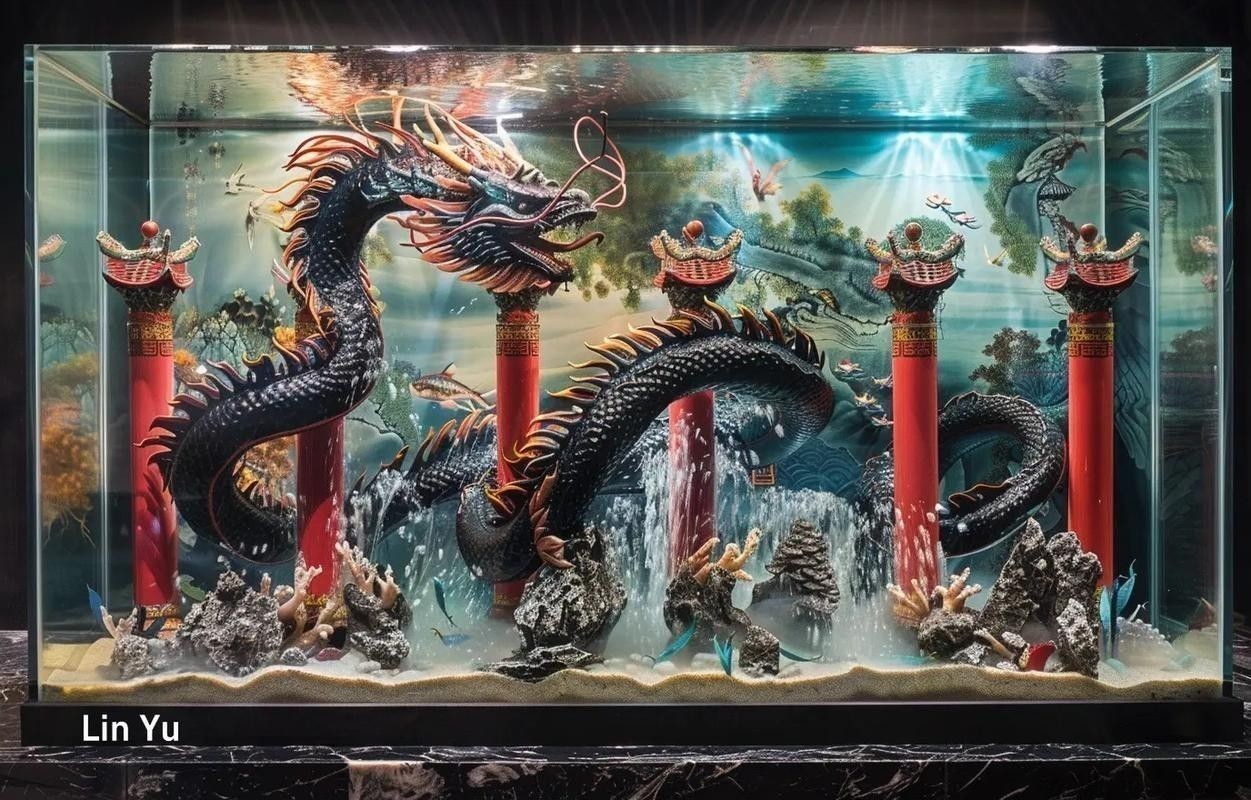 龍魚缸背景適合什么畫