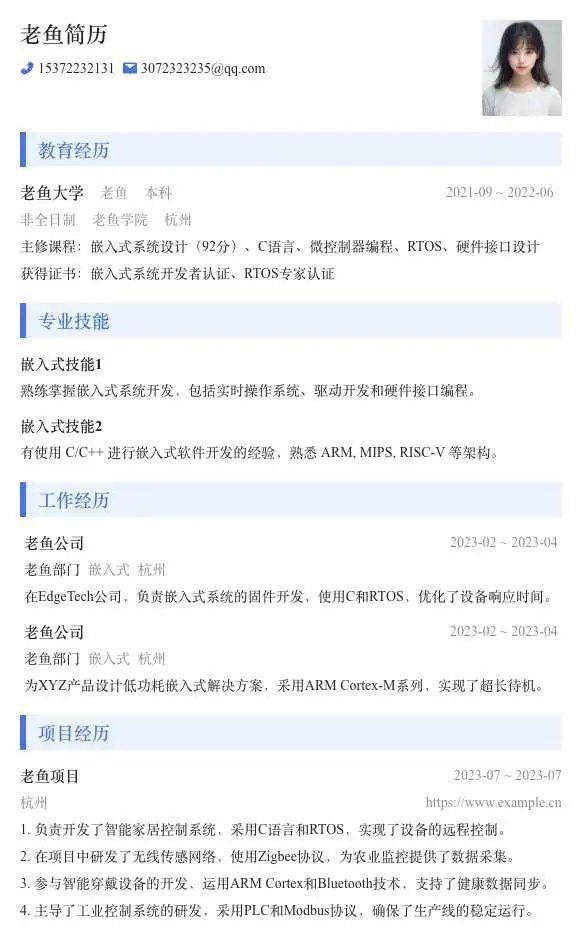 老魚簡歷官網