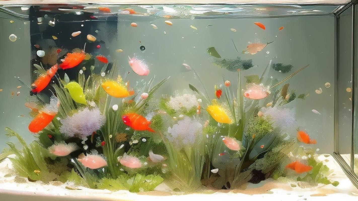 金龍魚魚缸背景圖高清