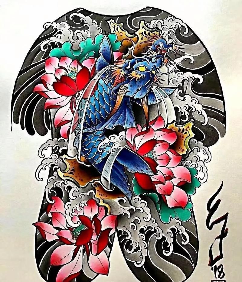 龍魚(yú)紋身圖案大全