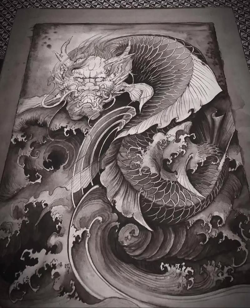 龍魚(yú)紋身圖案大全