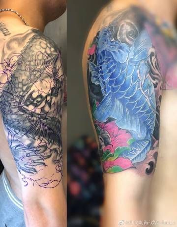 龍魚(yú)紋身圖案大全