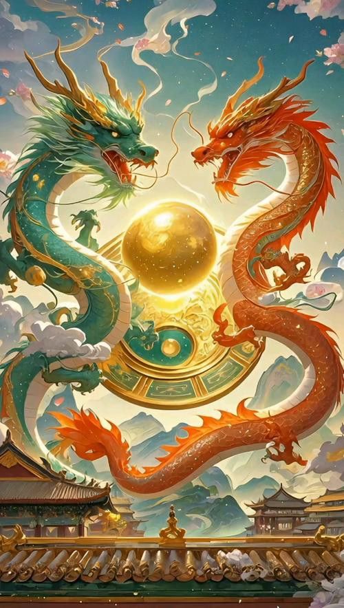 有沒有適合手機屏幕的雙龍圖壁紙？