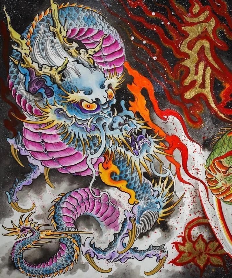 推薦一些紅龍紋身設(shè)計(jì)圖庫