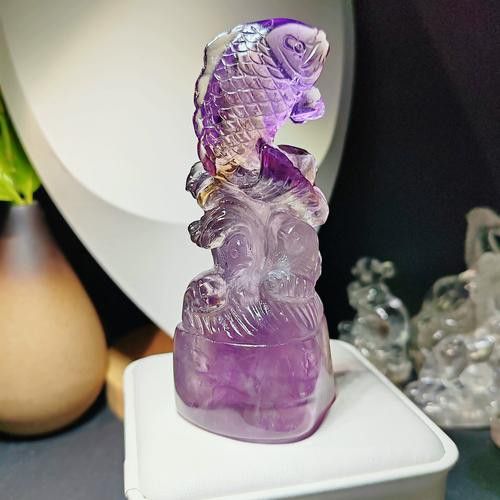 紫色水晶龍魚擺件價格如何？