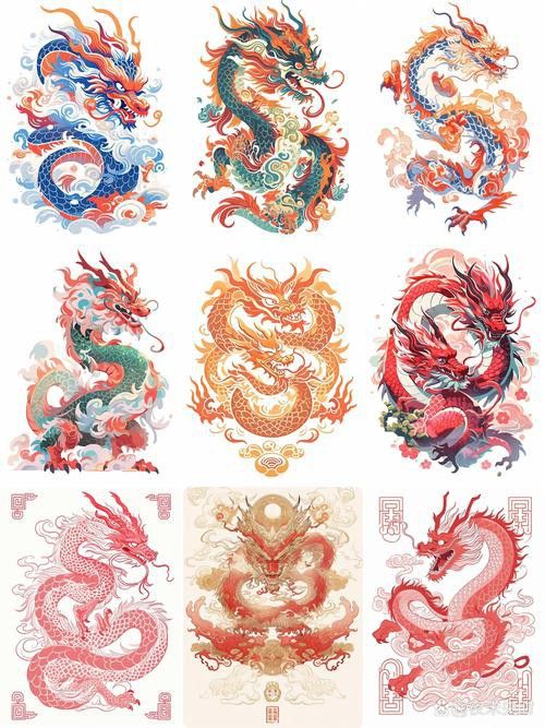 給我一些風水龍的繪畫作品欣賞