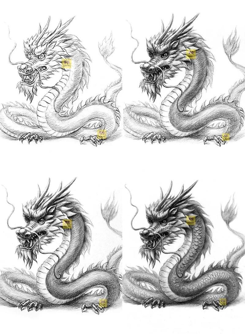給我一些風水龍的繪畫作品欣賞