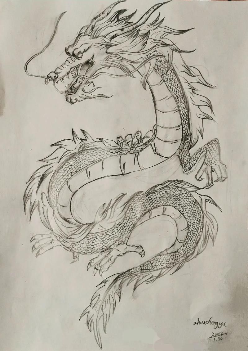 給我一些風水龍的繪畫作品欣賞