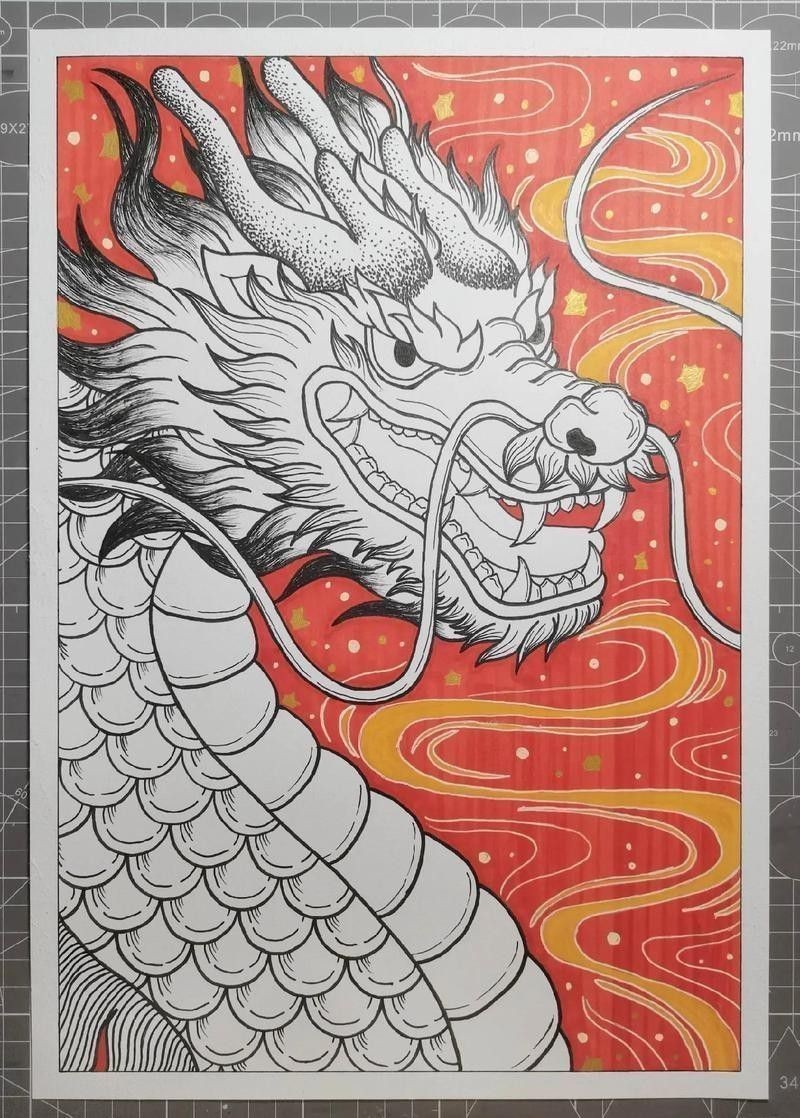 給我一些風水龍的繪畫作品欣賞