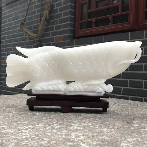 白玉金龍魚工藝品圖片大全