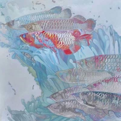 龍魚的畫家有哪些作品：陳世中被譽為“中國龍魚畫第一人”，他的作品不僅技藝精湛