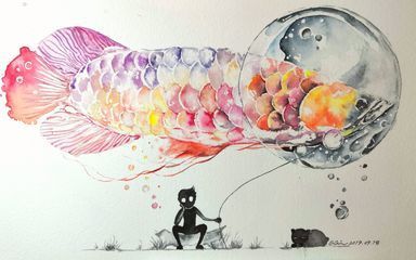 金龍魚色彩臨摹：國畫金龍魚色彩臨摹教程