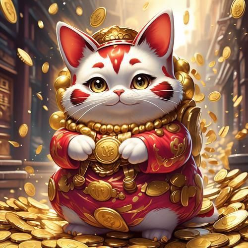 迷你招財(cái)貓情侶頭像