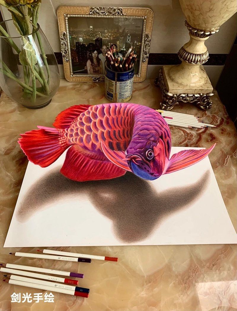 紅龍魚圖片壁紙可愛卡通