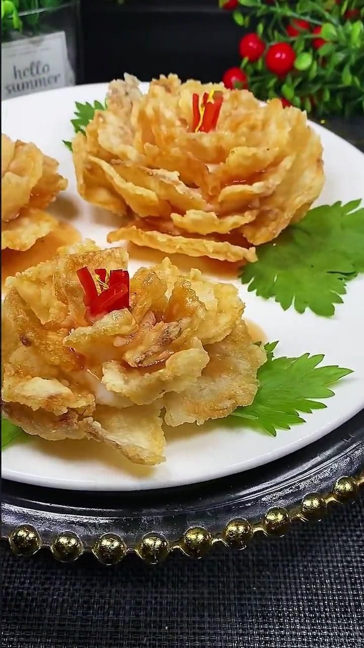 玫瑰花型魚片的做法
