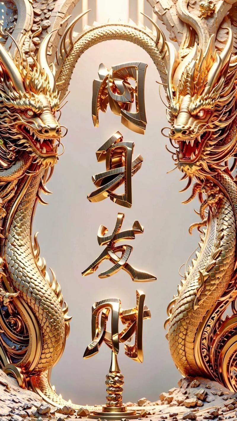 有沒有更多高清招財龍壁紙風格？
