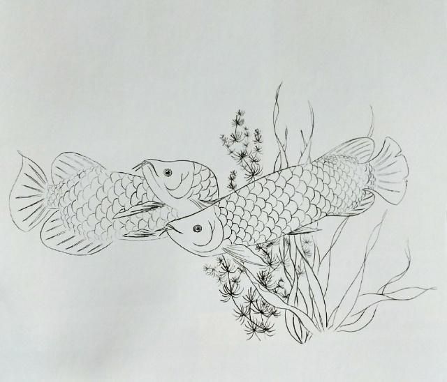 金龍魚寫意畫法（金龍魚寫意畫中的筆墨運(yùn)用，如何表現(xiàn)金龍魚的動態(tài)感？）